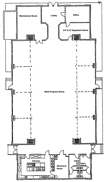 Parish Hall Floor Plan | Saint Isabel Catholic Church Parish Hall Design, Church Plans Layout, Church Layout, Church Building Plans, Church Office, Church Fellowship, Function Hall, Church Building Design, Pig House