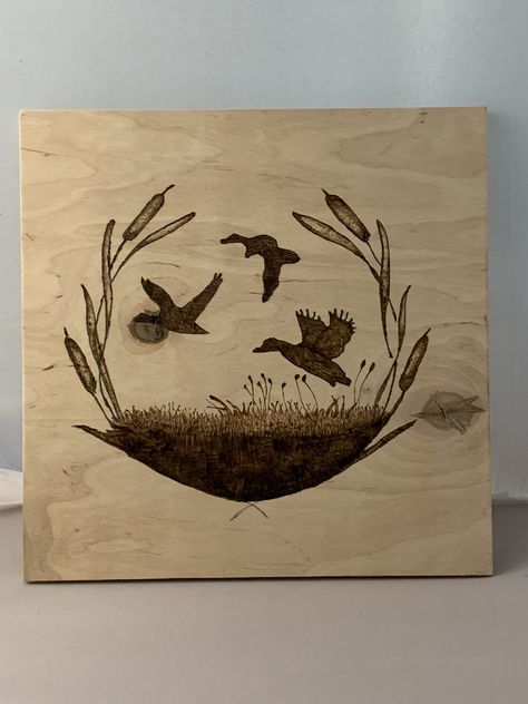 Duck Wood Burning, Duck Hunt, Wood Burn Designs, Woodburning Projects, Wood Burning Art, Duck Hunting, Pyrography, Wood Burning, Ducks