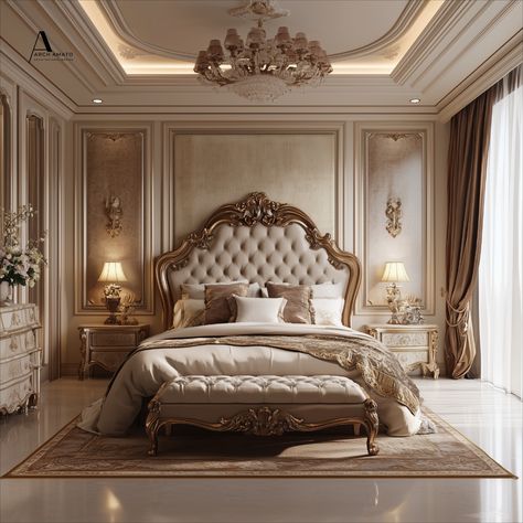 #bedroom#Luxury royal bedroom Royal Bedroom Design, Royal Decor, Bedroom Castle, Luxury Bedroom Sets, Tattoo Modern, Royal Bedroom, Acrylic Rangoli, Bedroom Interior Design Luxury, Art Deco Bedroom