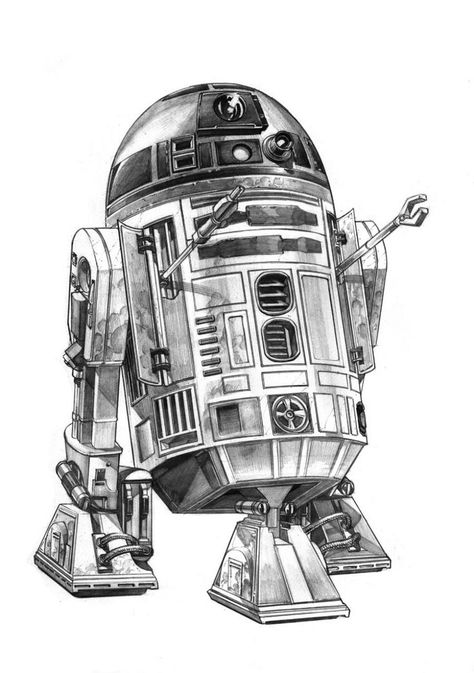 R2 D2 Tattoo, R2 D2 Drawing, Starwars Drawing Ideas, Star Wars Drawings Pencil, R2d2 Drawing, Starwars Drawings, Star Wars Sketches, R2d2 Tattoo, R2d2 Art