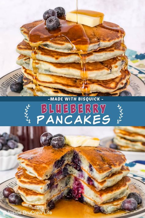 Bisquick Blueberry Pancakes, Bisquick Buttermilk Pancakes, Oatmeal Yogurt Pancakes, Bisquick Pancake Recipe, Blueberry Pancakes Easy, Bisquick Pancakes, Gluten Free Bisquick, Blueberry Pancakes Recipe, Berry Pancakes