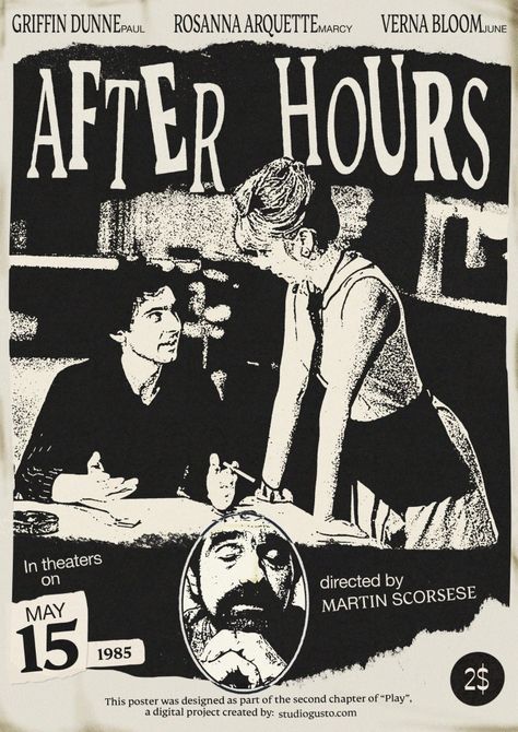 After Hours Movie Poster, After Hours Movie, After Hours Poster, Movie Poster Tutorial, Poster Tutorial, Film Vintage, Martin Scorsese, Love Movie, Crazy People