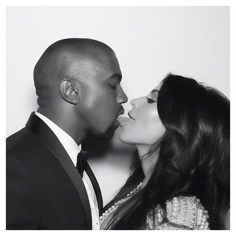 Kanye West Birthday, Kimye Wedding, Kanye West Wedding, Kim Kardashian Wedding, Kardashian Wedding, Robert Kardashian Jr, Tongue Kissing, Kanye West And Kim, Touching Photos