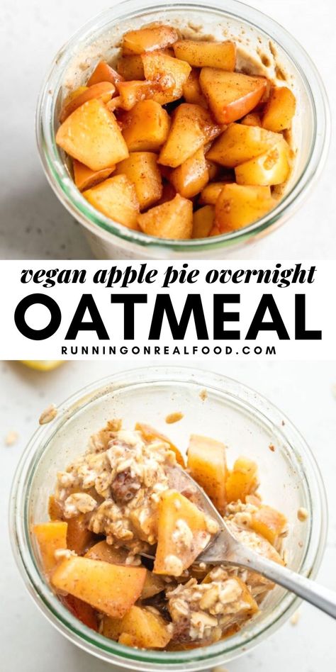 Apple Pie In A Jar, Apple Pie Overnight Oats, Apple Overnight Oats, Pie In A Jar, Overnight Oats Recipe Easy, Overnight Oats In A Jar, Vegan Overnight Oats, Oat Recipes Healthy, Overnight Oats Recipe Healthy