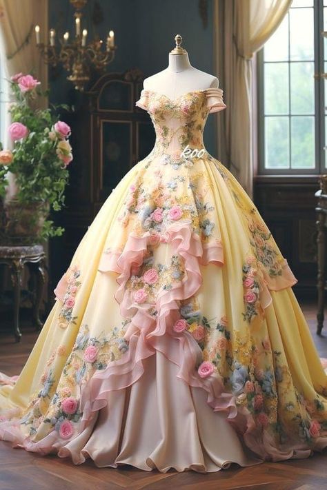 Fairytale Gown, Old Fashion Dresses, Princess Ball Gowns, Fantasy Gowns, Pretty Prom Dresses, Fairytale Dress, Fantasy Dress, Quinceanera Dresses, Beautiful Gowns