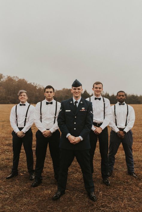 Army Wedding Colors, Air Force Dress Blues, Air Force Wedding, Groom Bow Tie, Navy Blue Bow Tie, Bow Tie Groomsmen, Blue Groomsmen, Army Wedding, Groom Bowtie