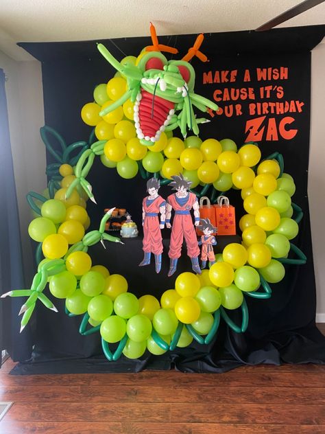 Dragon Ball Z Decorations Birthday Parties, Dragon Ball Z Balloon Garland, Dragon Balloon Garland, Dragon Balloon Arch, Dragon Balloon, Dragon Ball Z Decorations, Balloon Dragon, Dragon Ball Z Party Decorations, Dragon Ball Z Party Ideas