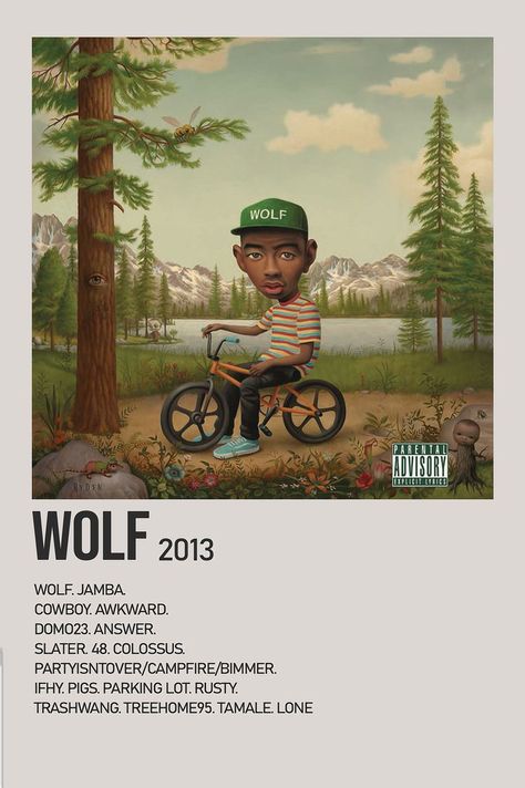 Wolf Album Cover, Tyler The Creator Album Cover, Wolf Album, Wolf Tyler, Wolf Graphic, Earl Sweatshirt, Erykah Badu, Frank Ocean, Tyler The Creator