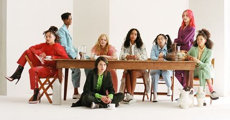 Breaking barriers, advocating for equality, and fighting for better representation. Group Shoot, Group Photo Poses, Group Pose, Group Photoshoot, Group Portrait, Letitia Wright, Group Photography Poses, Group Poses, 사진 촬영 포즈