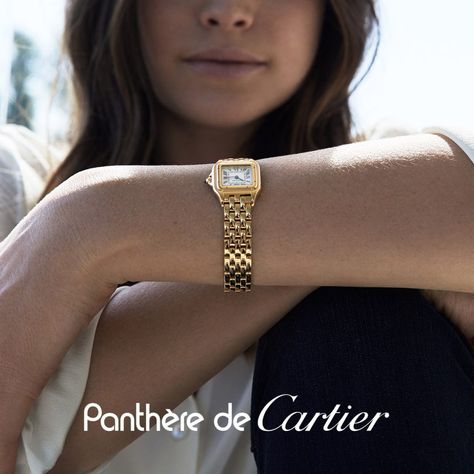 Cartier Tank Watch Woman Gold, Cartier Shop, Cartier Watches Women, Ankle Bracelets Diy, Cartier Gold, Gold Watches Women, Omega Constellation, Cartier Panthere, Make An Appointment