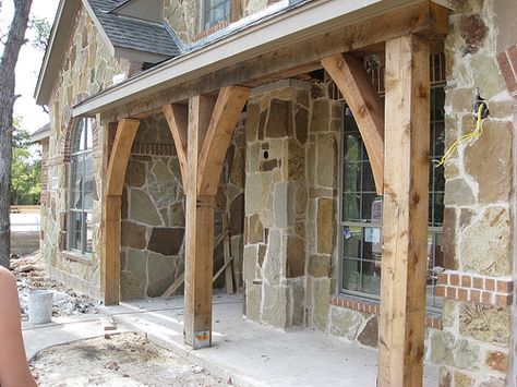 Front Porch Cedar Beams | Posts, Photos and Porches Wood Porch Columns, Porch Beams, Guest Bedroom Remodel, Cedar Posts, Building A Porch, Porch Columns, Porch Posts, Farmhouse Front Porches, Farmhouse Front