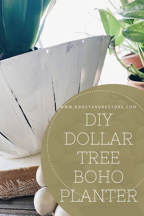 Learn how to make your own Dollar Tree planter using a serving bowl and chalk paints. #dollartreediy #resourcefuldecorating #rusticdecor #diyhomedecor Boho Planters, Lighting Farmhouse Style, Diy Porch Decor, Lighting Farmhouse, Farmhouse Decorations, Tree Planters, Diy Farmhouse Style, Farmhouse Centerpiece, Diy Bowl