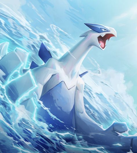 Lugia Pokemon Art, Shiny Lugia, Lugia Art, Skyrim Dragons, Lugia Pokemon, Pokemon Lugia, Kartu Pokemon, Pokemon Mewtwo, Lucario Pokemon