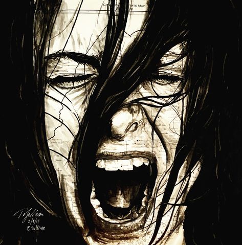 Pain Artwork Paintings, Someone Screaming Drawing, Pain Paintings Artworks, Screaming Sketch, Anguish Painting, Screaming Face Drawing, Screaming Painting, Rage Drawing, Person Screaming