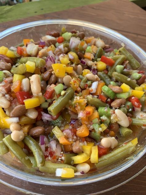 Zesty Bean Salad Easy Salads To Make, The Tipsy Housewife, Tipsy Housewife, Italian Salad Dressing, Local Grocery Store, Cold Salad, Italian Salad, Canned Beans, Veggie Salad