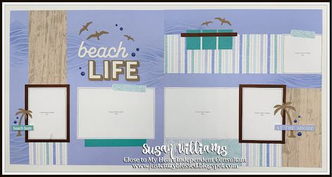 Just Crazy Blessed : Cape Cod 12" X 12" Scrapbooking Workshop! Ctmh Scrapbooking Layouts, Beach Scrapbook Layouts, Font Layout, Cruise Scrapbook, Scrapbook Design Layout, Beautiful Scrapbook Layouts, Scrapbook Layout Sketches, Happy July, Summer Scrapbook