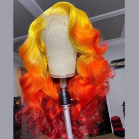 Yellow Wig, T Part Wig, Beige Blond, Creative Hair Color, Pretty Hair Color, Colored Wigs, Yellow Hair, Christmas Hair, Hair Shop