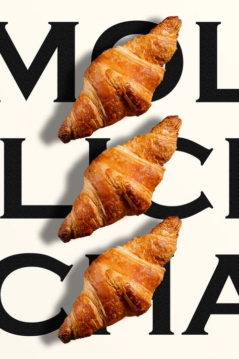 Food On Black Background, Croissant Graphic Design, Bakery Advertising, Coffee Bakery, Bakery Branding, Desain Buklet, Advertising Ideas, Food Menu Design, Food Advertising