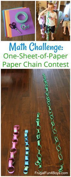 Awesome STEM challenge for kids! What is the longest paper chain you can make with one piece of paper? Stem Club, Kindergarten Stem, Elementary Stem Activities, Easy Stem, Summer Stem, Steam Challenges, School Age Activities, Stem Elementary, Christmas Stem