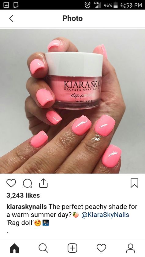 Kiara Sky Rag Doll Nail Dipping Powder Colors, Dip Nail Colors, Sns Nails Colors, Kiara Sky, Sky Nails, Bright Summer Nails, Sns Nails, Doll Makeup, Dip Powder Nails