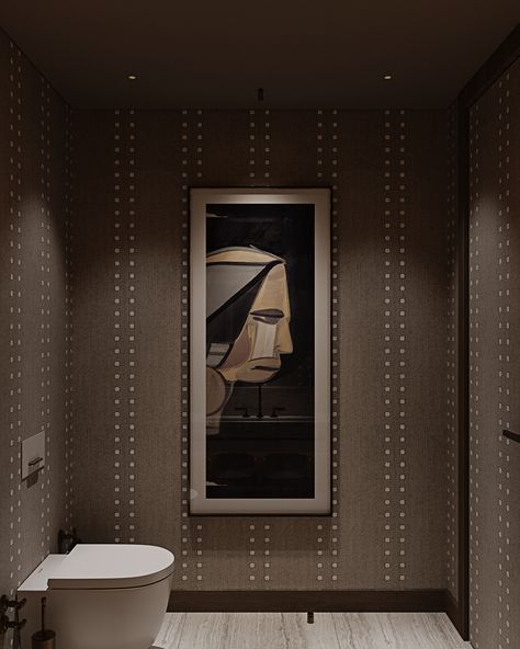 Istinye G House // Powder room :: Behance Luxury Powder Room Design, Modern Powder Room Design, Powder Room Modern, Luxury Powder Room, Modern Powder Room, Kitchen Renovation Inspiration, Luxury Powder, Luxury Toilet, Spa Interior Design