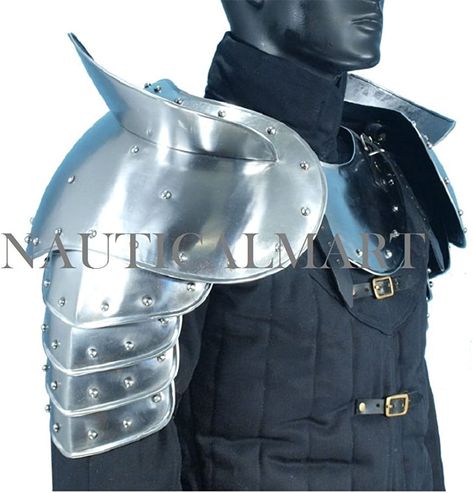 Shoulder Plate, Shoulder Guard, Armor Plate, Medieval Gothic, Larp Armor, Armadura Medieval, Shoulder Armor, Halloween Men, Leather Armor