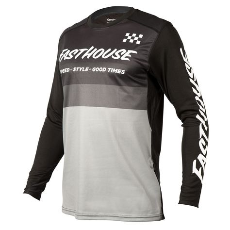 Fasthouse Alloy Kilo Mens MTB Jersey - Black Grey  Fasthouse. Mtb Jersey, Cool Calm And Collected, Bike Jersey, Cycling Jerseys, Keep Cool, Long Sleeve Jersey, Jersey Design, Athletic Fits, Moisture Wicking Fabric