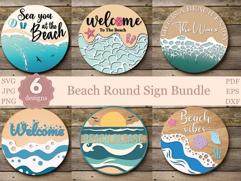 Beach Sign Bundle SVG | Coastal Theme Door Hanger Digital Download | Glowforge & Cricut Cut File | Front Door Welcome Sign | Ocean Decor Svg This is INSTANT and DIGITAL DOWNLOAD These are digital files, no physical item will be sent. 👉 Once your payment is confirmed, files will be delivered electronically. After purchasing, you'll see a VIEW YOUR FILES link, which will take you to the download page. Here, you can download all the files associated with your order. 👉 WHAT'S INCLUDED: Once your o Front Door Welcome Sign, Door Welcome Sign, Doorknob Hangers, Coastal Theme, Beach Sign, Beach Diy, Front Door Signs, Ocean Decor, Round Door