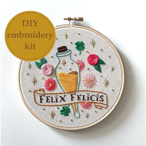 Felix Felicis, Pdf Embroidery Pattern, Diy Embroidery Kit, Lavender Bags, Star Diy, Embroidery Patterns Free, Personalized Embroidery, Embroidery Needles, Embroidery Craft