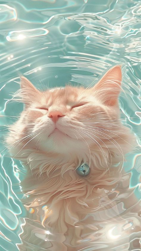 Cute Cat Art Wallpaper, Cat In Water, The Olsen Twins, Kitty Aesthetic, Clap Back, Olsen Twins, Cute Animals Puppies, Silly Cats Pictures, Cute Cat Wallpaper