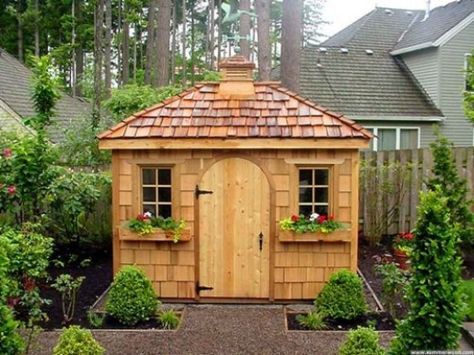 Vintage Garden Sheds | Garden Shed Ideas with Vintage Details - Story Book Design Ideas Garden Shed Diy, Backyard Cabin, Tiny House Kits, Backyard Storage Sheds, Wood Shed Plans, Free Shed Plans, Small Sheds, Storage Shed Plans, Shed Plan