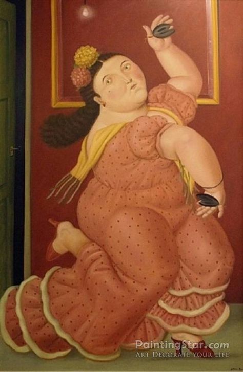 La Bailaora Artwork By Fernando Botero Hand-painted And Art Prints On Canvas For Sale,you Can Custom The Size And Frame Plus Size Art, Flamenco Dancer, Fat Art, Argentine Tango, Diego Rivera, Prints On Canvas, Figurative Artists, Naive Art, Latin America