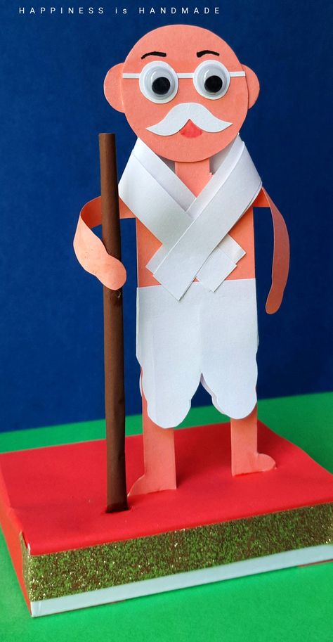 Gandhi Jayanti Craft, School Decorations Diy, Gandhi Ji, Games For Kids Classroom, Flag Drawing, Creative School Project Ideas, Kids Canopy, Gandhi Jayanti, Paper Craft Videos