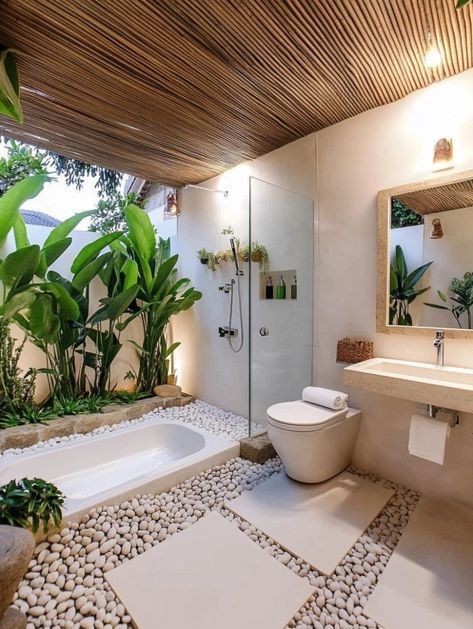 Bali Inspired Decor, Shower Without Door Ideas, Balinese Style Bathroom, Bali Hotel Design, Indonesian Bathroom, Bali Villa Bathroom, Bali Inspired Bathroom, Bali Bathroom Ideas, Bali Villa Interior