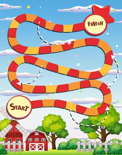 Free vector snake and ladders game templ... | Free Vector #Freepik #freevector #fun-learning #primary #kids-puzzle #kids-fun Ladders Game, Snakes And Ladders, Game Template, Themes Free, Farm Theme, Video New, Pattern Drawing, Vector Photo, Graphic Resources