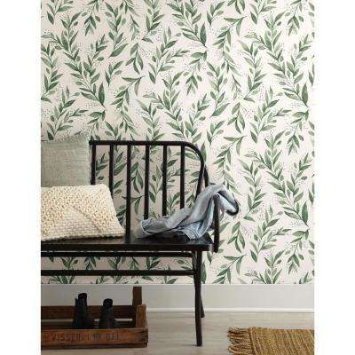 56 sq.ft. Olive Branch Wallpaper Olive Branch Wallpaper, Joanna Gaines Wallpaper, Magnolia Home Wallpaper, Branch Wallpaper, Do It Yourself Decoration, Stripped Wallpaper, Wallpaper Rolls, Botanical Wallpaper, Magnolia Homes