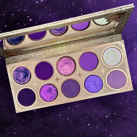 Iridescent Eyeshadow Palette, Custom Makeup Palette, Purple Products Aesthetic, Purple Eyeshadow Palette, Custom Eyeshadow Palette, Witches Broom, Makeup Pallets, Makeup Eyeshadow Palette, Purple Eyeshadow