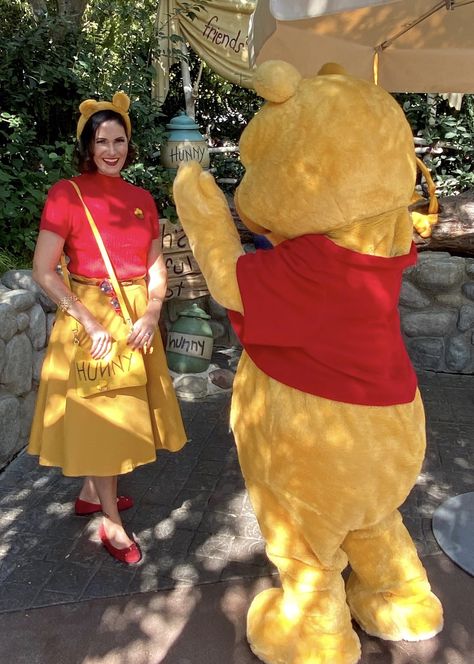 Winnie The Pooh Dapper Day, Winnie The Pooh Disney Bounding, Disney Outfits Winnie The Pooh, Winnie The Pooh Cosplay, Winnie The Pooh Inspired Outfits, Disney Dapper Day Outfits, Winnie The Pooh Disneybound, Winnie The Pooh Costumes, Pooh Outfits