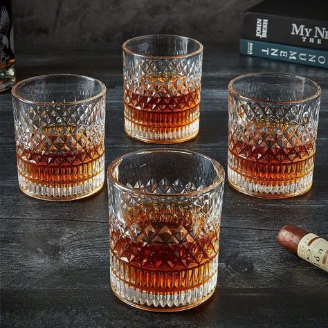 PRICES MAY VARY. Stunning crystal whiskey glasses will upgrade your glassware Includes four crystal rocks glasses Made of lead-free crystal and dishwasher safe Great holiday or anniversary gifts for friends or your partner Each Truman glass measures 3.5" x 3.25" & holds 11 oz Upgrade your glassware with these stunning crystal whiskey glasses! Includes four lead-free crystal rocks glasses. These beautiful glasses are perfect for serving classy drinks to your guests at your next party whether it's Classy Drinks, Crystal Whiskey Glasses, Whiskey Lounge, Bourbon Glasses, Anniversary Gift For Friends, Crystal Rocks, Beautiful Glasses, Best Bourbons, Rocks Glasses