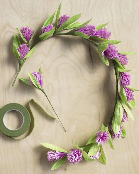 Flower Crown Tutorial, Diy Floral Crown, Paper Flower Crown, David Stark, Paper Flower Wreaths, Diy Flower Crown, Diy Crown, Weekend Crafts, Paper Wall Hanging