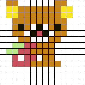 Rilakkuma Pixel Art, Strawberry Perler, Strawberry Kandi, Rilakkuma Strawberry, Grid Art, Pattern Maker, Pix Art, Kandi Patterns, Photo Pattern