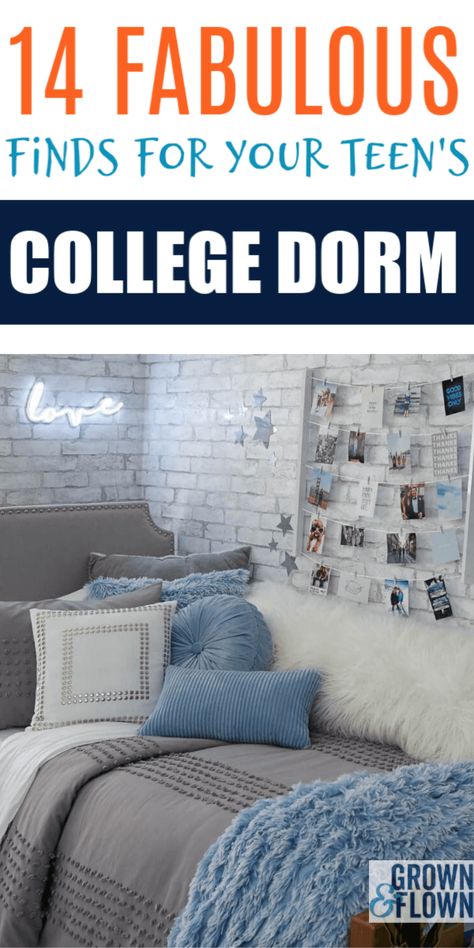 Shopping for college can feel overwhelming for both parent and teen, but the good news about 2019 is that so much of the legwork can be done online. Enter Dormify, a decorating destination where your teen can design their dream dorm room while carefully monitoring the cost along the way. #dormroomideas #dormify #ad Dorm Room Ideas For Girls College Blue, Blue And Gray Dorm Room Ideas, Blue And Gray Dorm Room, Royal Blue Dorm Room Ideas, Cornell Dorm, Teal Dorm Room, Girls College Dorm Room Ideas, Blue And White Dorm Room, Blue Dorm Room Aesthetic