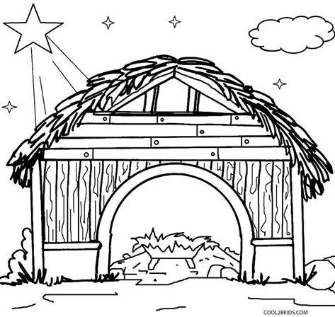 Printable Nativity Scene Coloring Pages for Kids | Cool2bKids Nativity Coloring Pages, Christmas Sunday School, Nativity Star, Jesus Coloring Pages, Nativity Stable, Star Coloring Pages, Easy Coloring Pages, Christmas Coloring, Christmas Scene