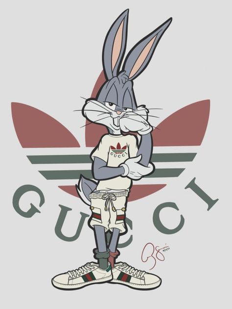 Gucci Bugs Bunny, Gucci Drawing, Graphic Tshirt Design Art, Adidas Cartoon, Adidas Drawing, エルメス Apple Watch, Gucci Art, Hand Outline, Adidas Logo Wallpapers