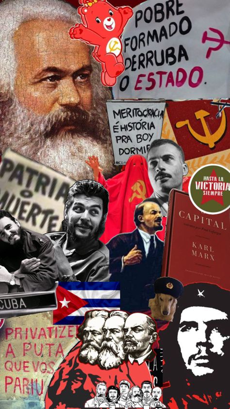 colagem socialista Revolution Art, Ernesto Che, Sticker Design Inspiration, Free City, Karl Marx, Bullet Journal Ideas Pages, My Vibe, Collage Art, Cuba