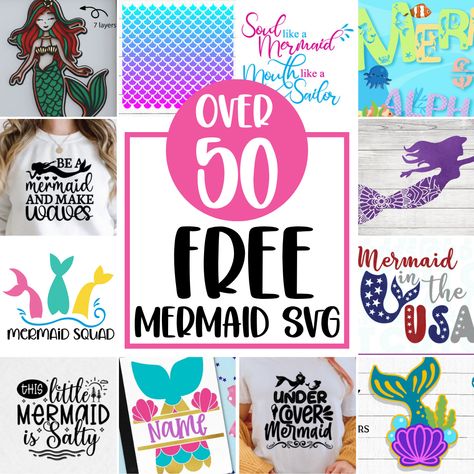 Free SVG Files | 2,500+ SVG Freebies for Cricut & Silhouette Mermaid Svg Free, Little Mermaid Room, Mermaid Font, Mermaid Figures, Mermaid Squad, Mermaid Names, Mermaid Quotes, Mermaid Crafts, Free Svg Files For Cricut