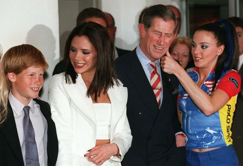 Prince Harry, Victoria Beckham, Prince Charles, and Mel C Prins Philip, The Spice Girls, Desmond Tutu, Olly Murs, Prins Harry, Geri Halliwell, 90s Girl, Principe Harry, Young Prince