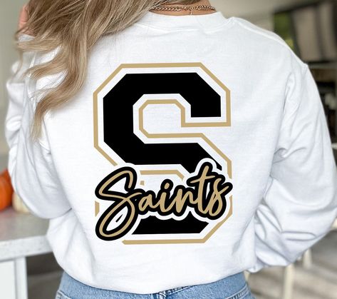 Nfl Nails, Saints Tshirt, Saints Shirts, Svg For Shirts, Cheer Svg, Saints Football, Tiger Football, Tiger Shirt, Amazon Merch