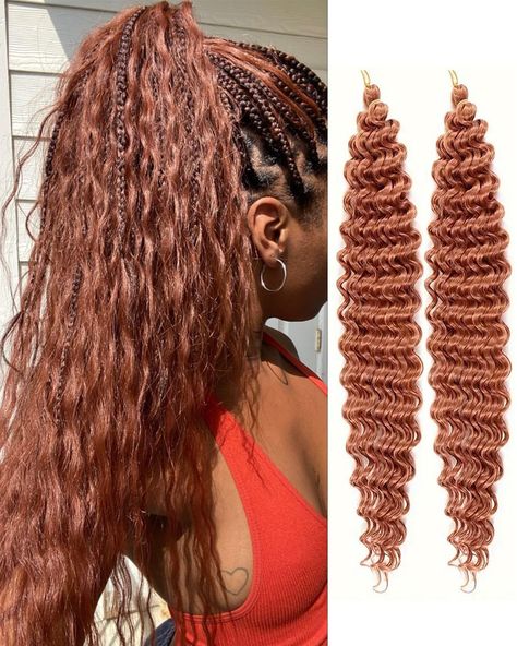 PRICES MAY VARY. Hair Material: Ocean wave crochet hair made of High-Quality High-Temperature Synthetic Fibers, Natural look as Human hair, Can help you get compliments Package: 2 packs Ocean wave crochet hair with crochet hook, 30inch(100±5g/Pack), You can spray water or essential oil for care before installation Advantages: Soft and Silky, Itch Free, No Shedding, No Smell, Can be used for DIY French curl, Boho box braids, Goddess Box Hair, Shawl hair, Ponytail..etc How to Care: We recommend th Deep Wave Crochet Hair, Curly Braiding Hair, Curly Crochet Hair, Braids Goddess, Ocean Wave Crochet Hair, Wave Crochet, Braiding Hair Extensions, French Curl, Curly Crochet Hair Styles