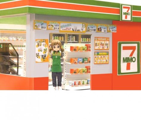 MIMO || Convenient store Convenient Store, 3d Blender, Mini Doll House, Environment Art, 7 Eleven, Tiny Food, Environmental Art, Miniature Food, Dollhouse Miniatures